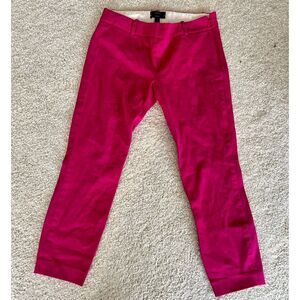 NWOT J. Crew Minnie Chico Hot Pink Pants Size 2